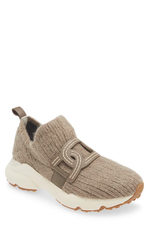 Tod's Leather-trimmed Knit Sneakers In Altraversione