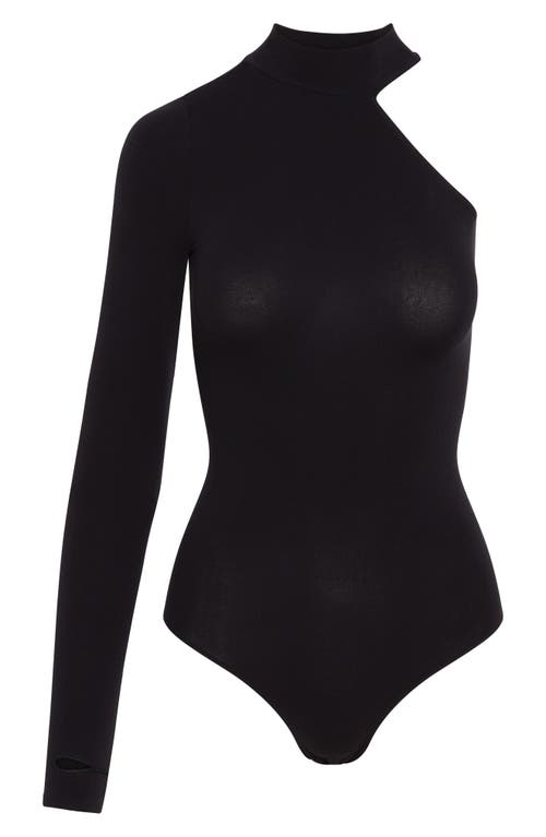 Commando Ballet Body One-Shoulder Turtleneck Bodysuit in Black