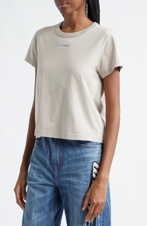 Shop Alexander Wang Blade Logo Shrunken Cotton Jersey T-shirt In Washed Oyster