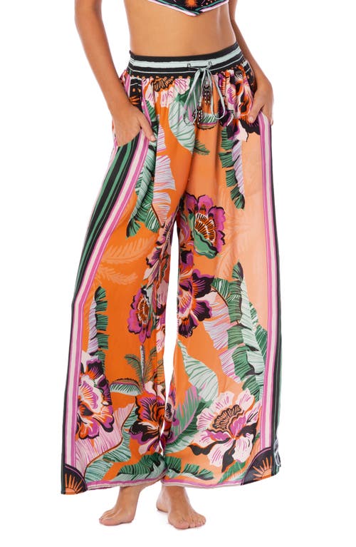 Shop Maaji Apricot Blooms Ninette Cover-up Pants In Orange