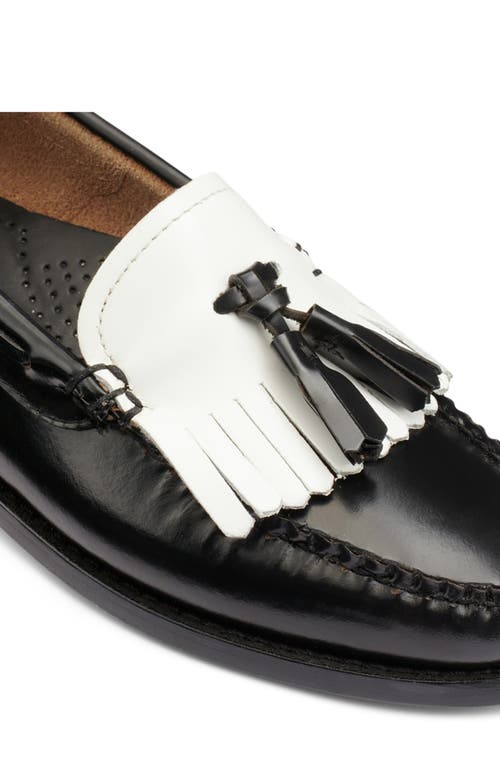 Shop G.h.bass Esther Kiltie Weejuns® Loafer In Black/white