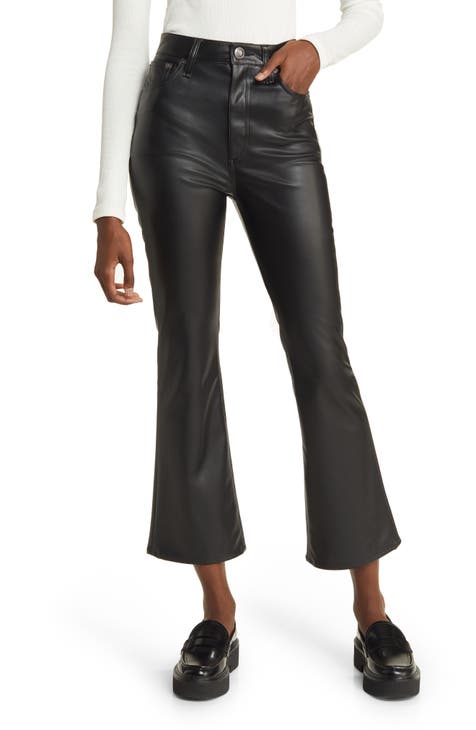 Casey Crop Flare Faux Leather Pants