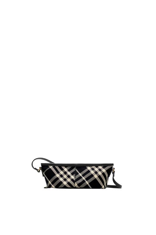 Shop Burberry Check Mini Bag In Black/calico