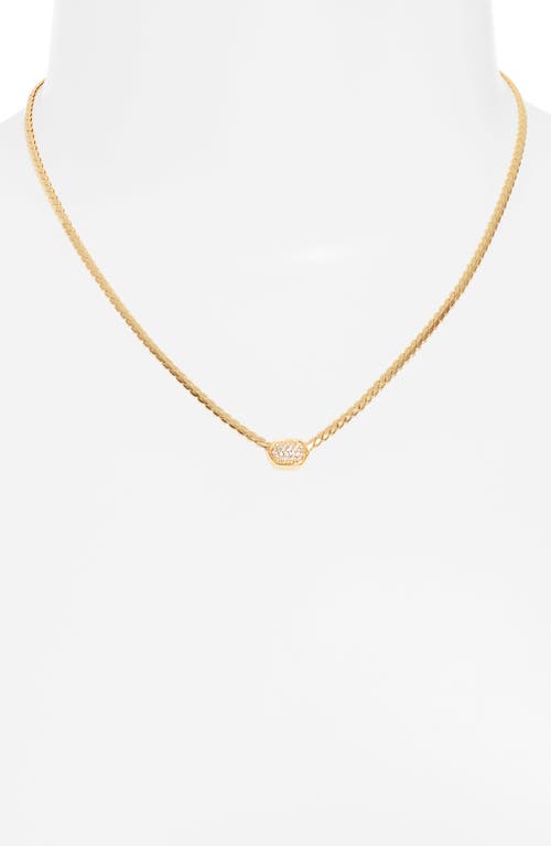 Kendra Scott Alanna Crystal Pendant Necklace In Gold White Crystal