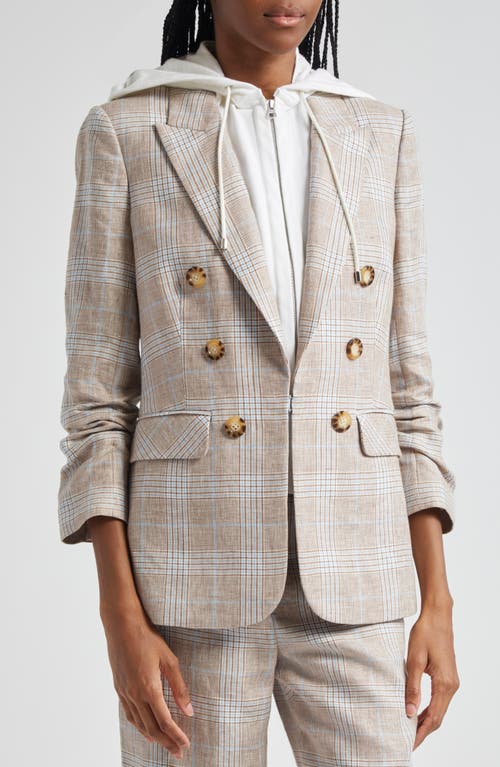 Shop Veronica Beard Beacon Plaid Dickey Jacket In Khaki Multi