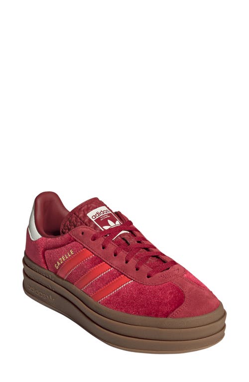 Adidas Originals Adidas Gazelle Bold Platform Sneaker In Red/bright Red/off White