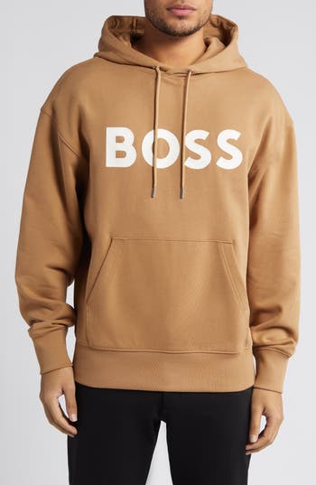 Shop Hugo Boss Boss Sullivan Pullover Hoodie In Medium Beige