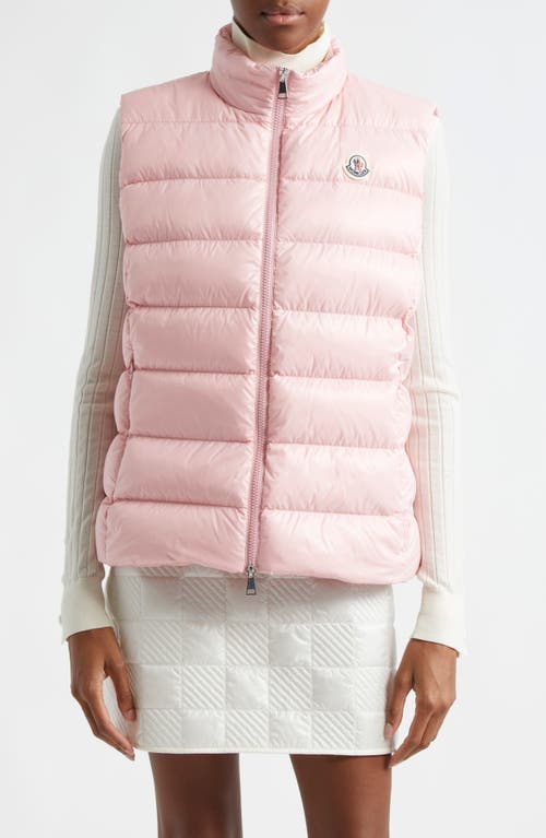 Shop Moncler Ghany Mock Neck Down Puffer Vest In Bashful Blush