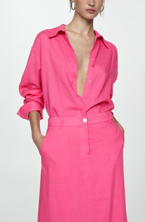Mango Women's Long Lyocell Skirt In Pink