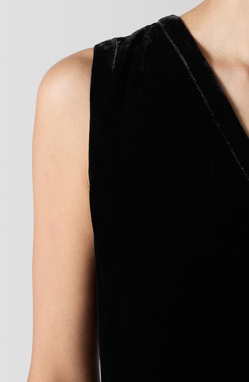 Shop Eileen Fisher Velvet Tie Back Vest In Black