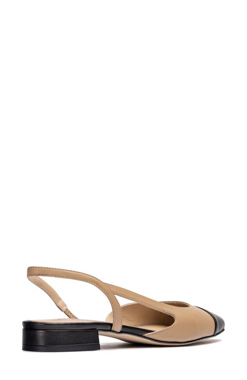 Shop Jon Josef Rio Slingback Pointy Cap Toe Flat In Black/tan Combo