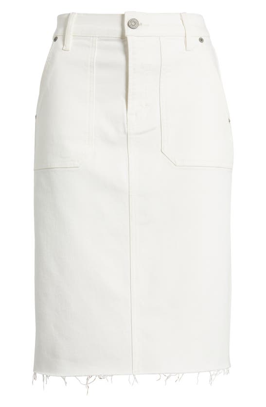 Hidden Jeans Raw Hem Denim Skirt In Pearl