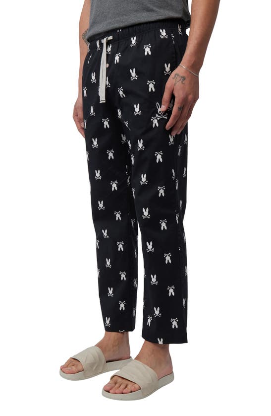 Psycho Bunny Cotton Poplin Pajama Pants In Black | ModeSens