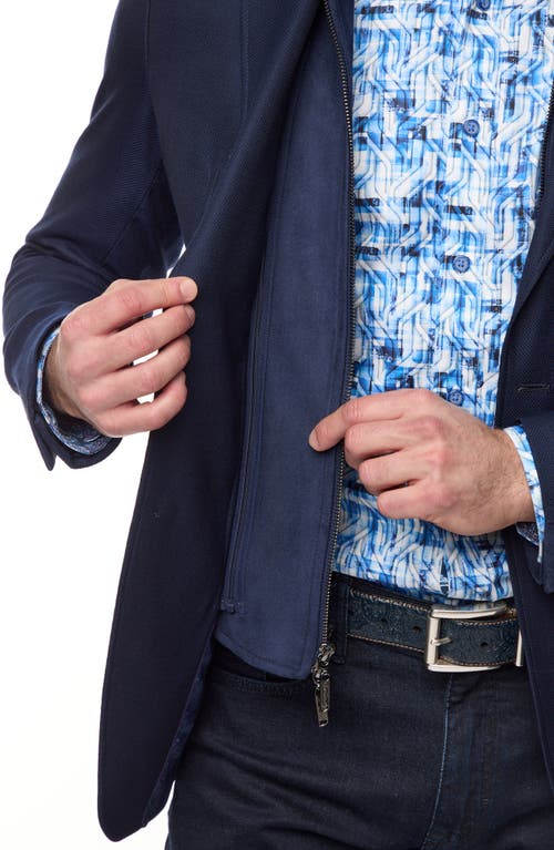 Shop Robert Graham The Jetset Wool Blend Sport Coat With Removable Bib In Navy