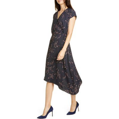 Joie Bethwyn Floral Crepe Wrap Dress, Blue
