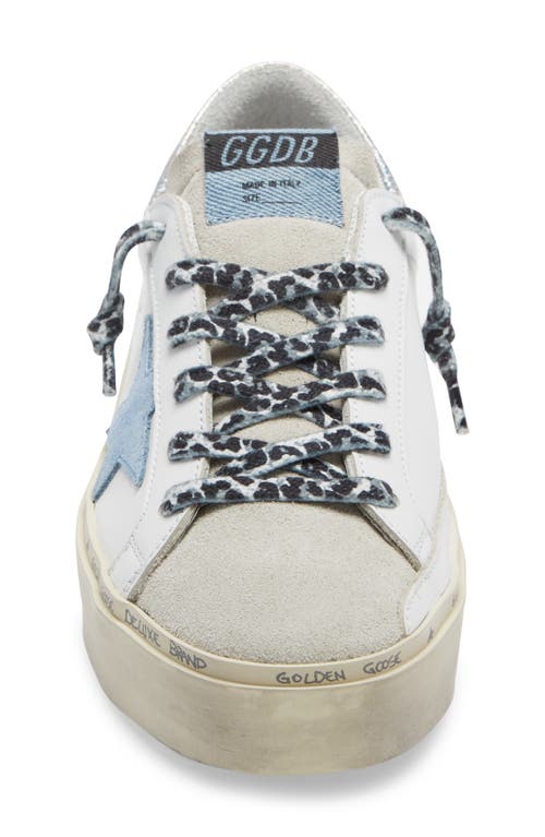 Shop Golden Goose Super-star Low Top Sneaker In White Leather/faded Denim