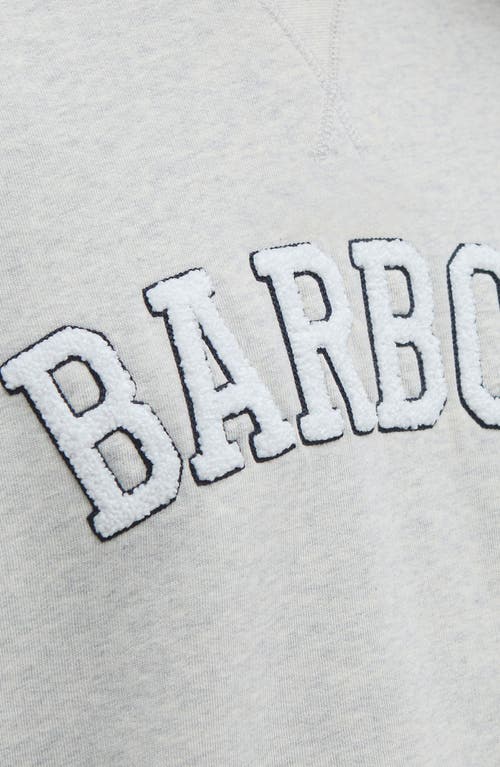 Shop Barbour Silverdale Bouclé Logo Cotton Graphic Sweatshirt In Cloud Marl