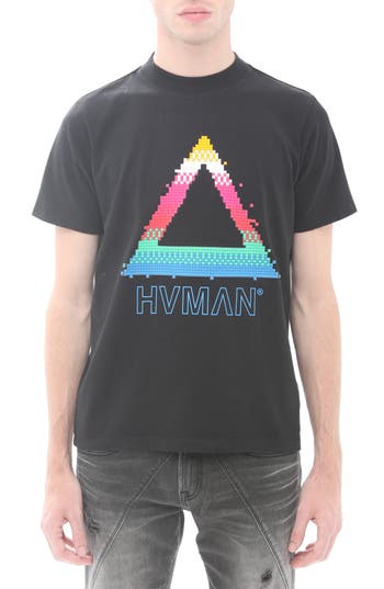 Shop Hvman Novelty Pixel Cotton Graphic T-shirt In Black