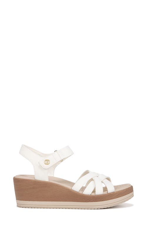 Shop Bzees Rhythm Ankle Strap Platform Wedge Sandal In White Fabric