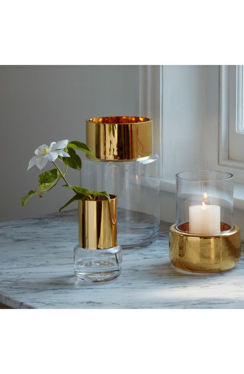 Lsa Aurum Tealight/vase In Clear/gold