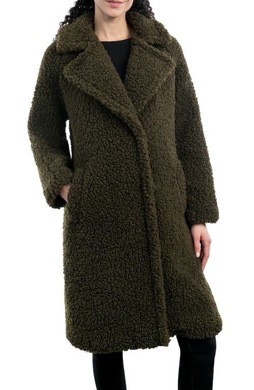 Lucky Brand Faux Shearling Coat in Olive