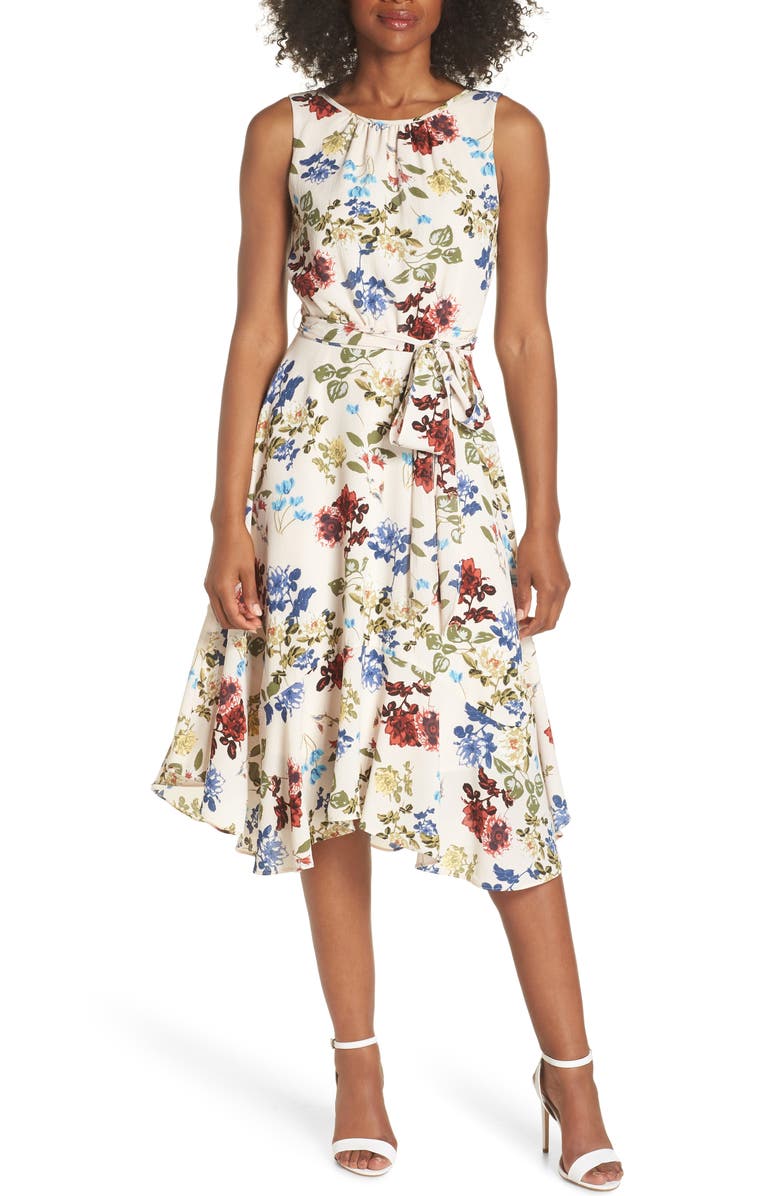 Gabby Skye Floral Crepe Midi Dress | Nordstrom