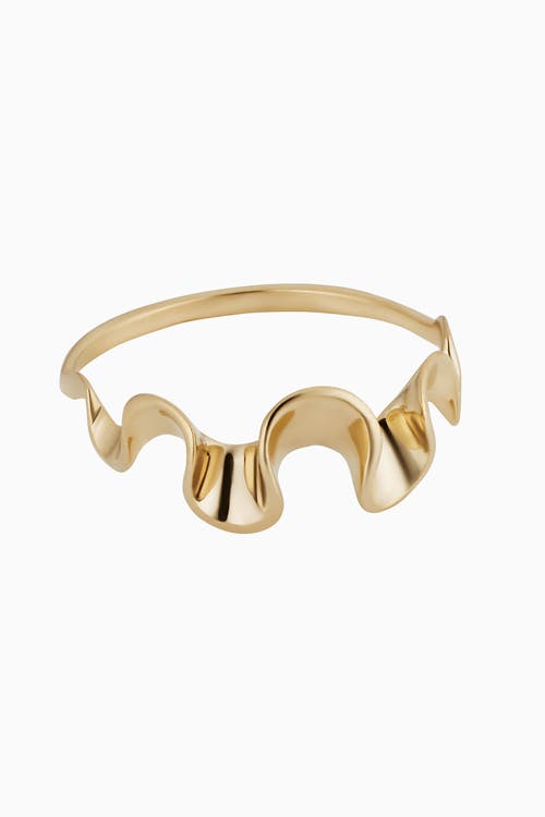 Oradina 14k Solid Gold Stack Ribbon Ring In Yellow Gold