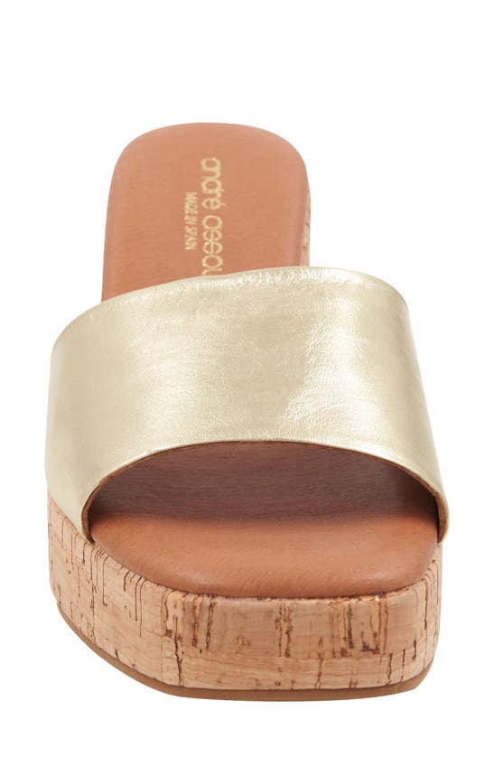 Shop Andre Assous Cypress Slide Sandal In Gold