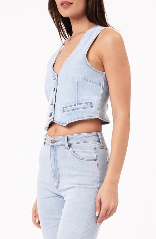 Shop Rolla's Dallas Crop Denim Vest In Light Vintage Blue