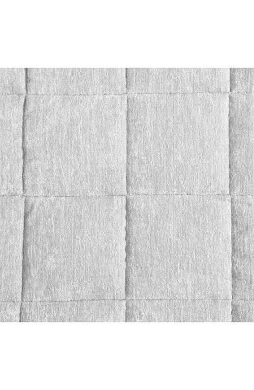 Vera Wang Solid Box Stitched Chenille Quilt & Shams Set In Grey