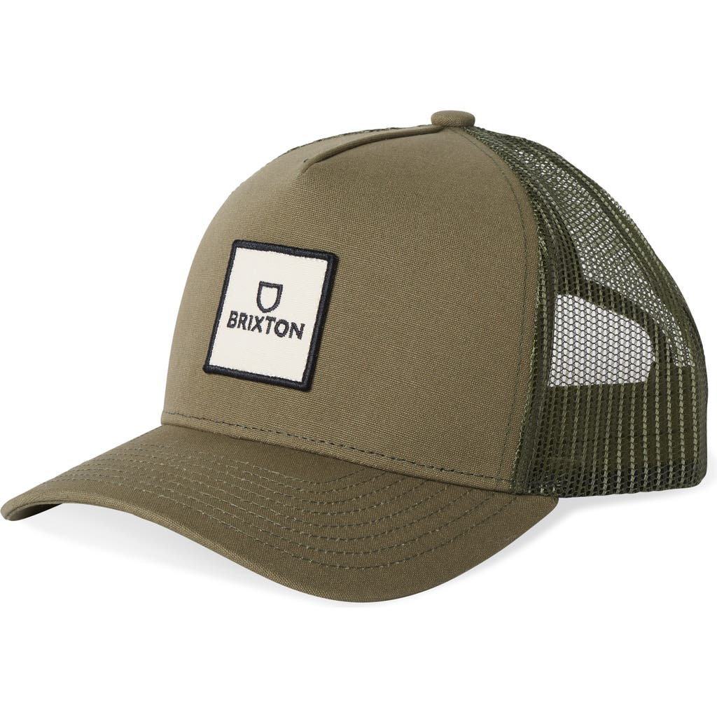 Brixton Alpha Block Netplus® Trucker Hat In Green