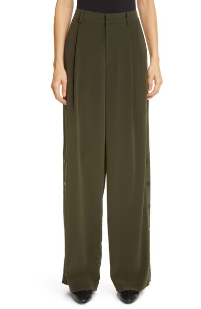 CO BUTTON SIDE PLEATED WIDE LEG TROUSERS