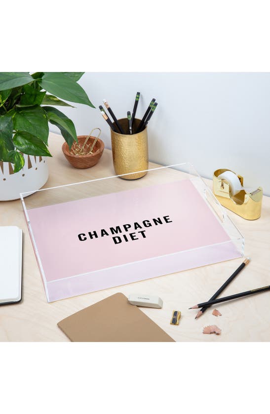 Deny Designs Champagne Diet Acrylic Tray In Black