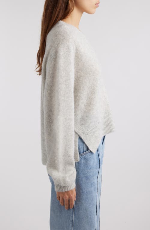 Shop Isabel Marant Lylia Silk, Alpaca & Cashmere Sweater In Light Grey