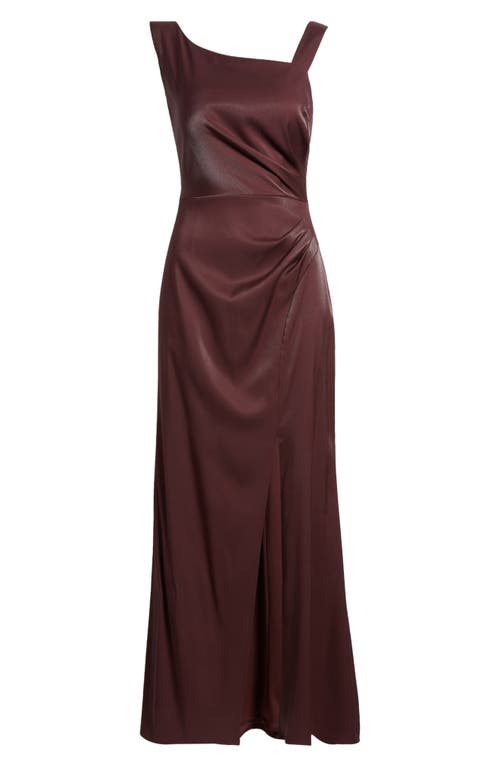 Shop Alex Evenings Asymmetric Neck Gown In Maroon