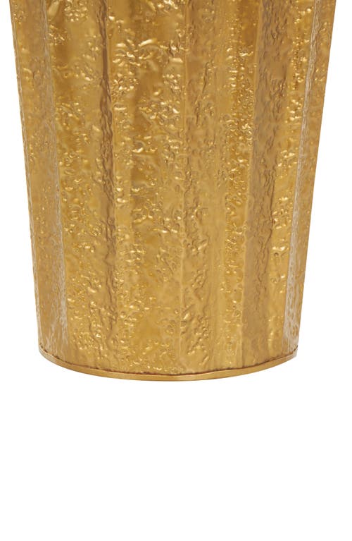 Vivian Lune Home Set Of 2 Pleated Vases In Gold