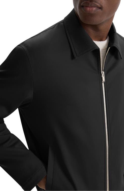 Theory Cotton Twill Zip Cuff Bomber Jacket In Black