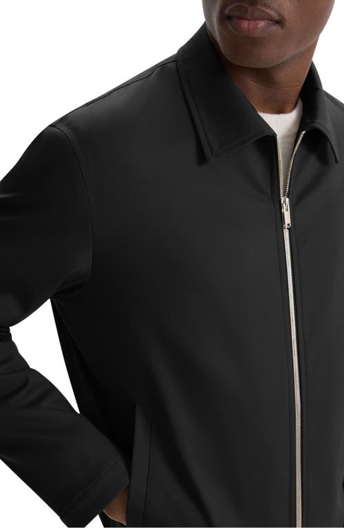 Shop Theory Cotton Twill Zip Cuff Bomber Jacket In Black