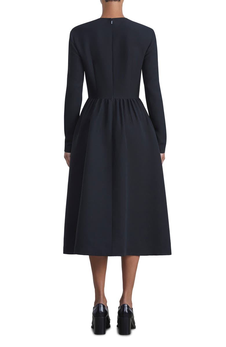 Lafayette 148 New York Wool & Silk Crepe Fit & Flare Midi Dress | Nordstrom