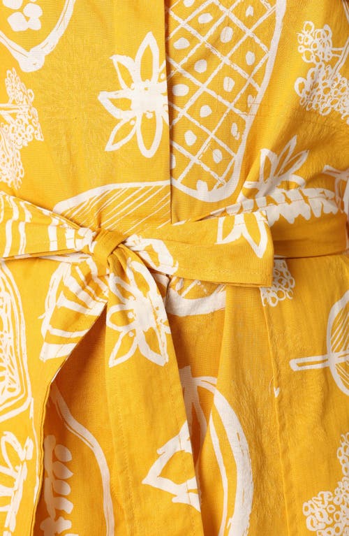 Petal And Pup Petal & Pup Georgina Cotton & Linen Romper In Yellow