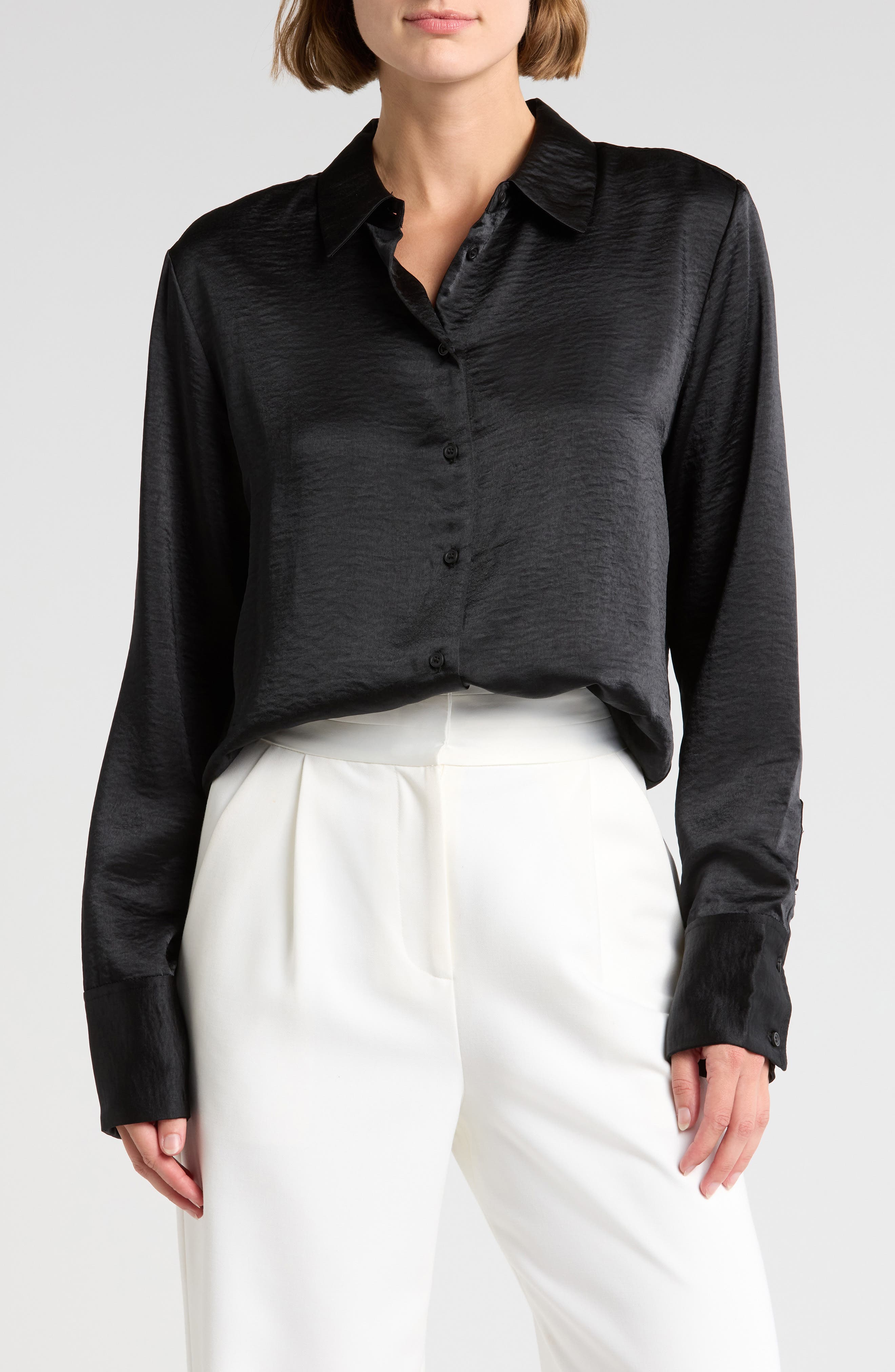 Women's Satin Button-Up Shirts Rack | Nordstrom Rack