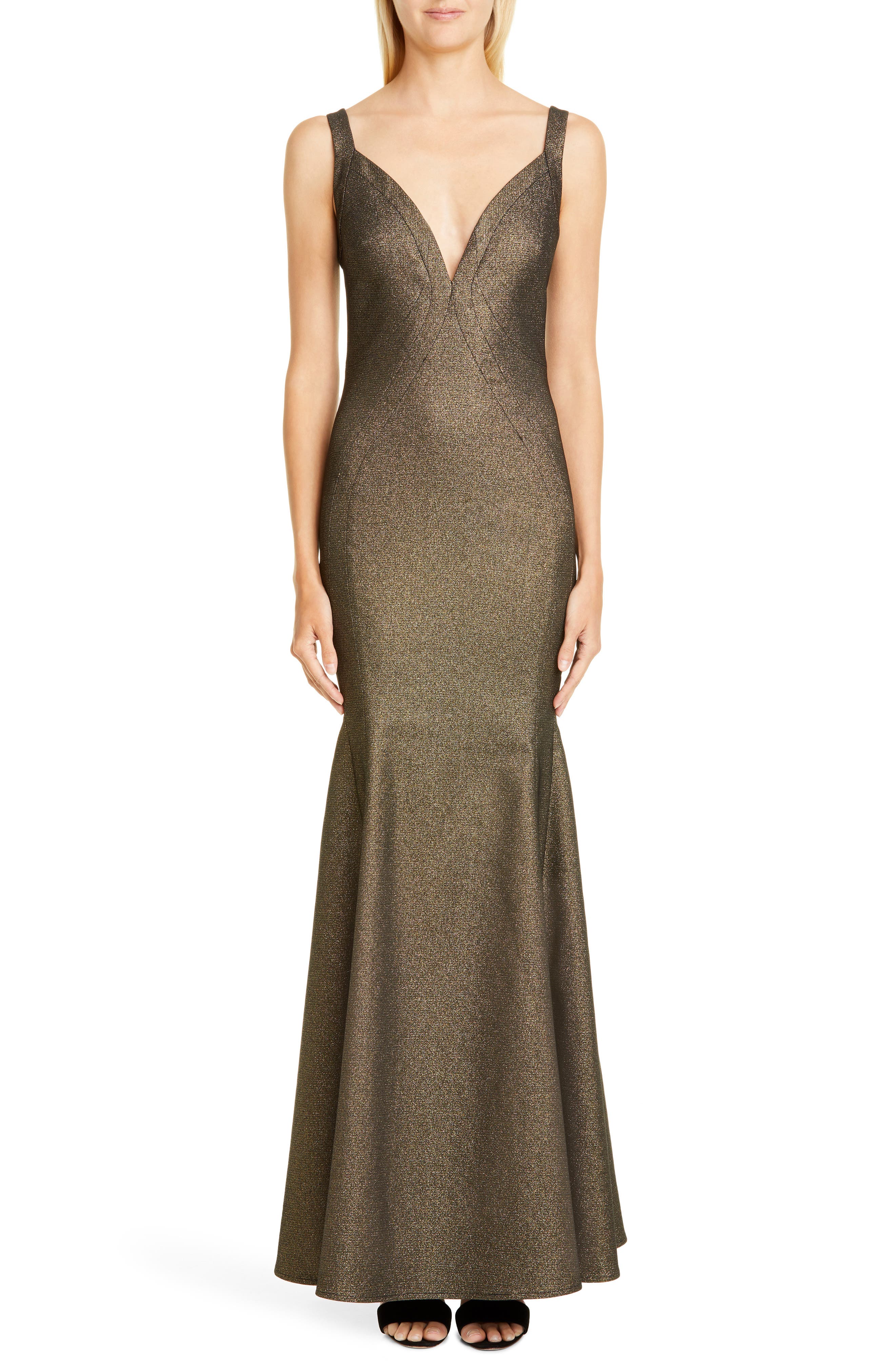 Zac Zac Posen Stephanie Metallic Gown, Metallic