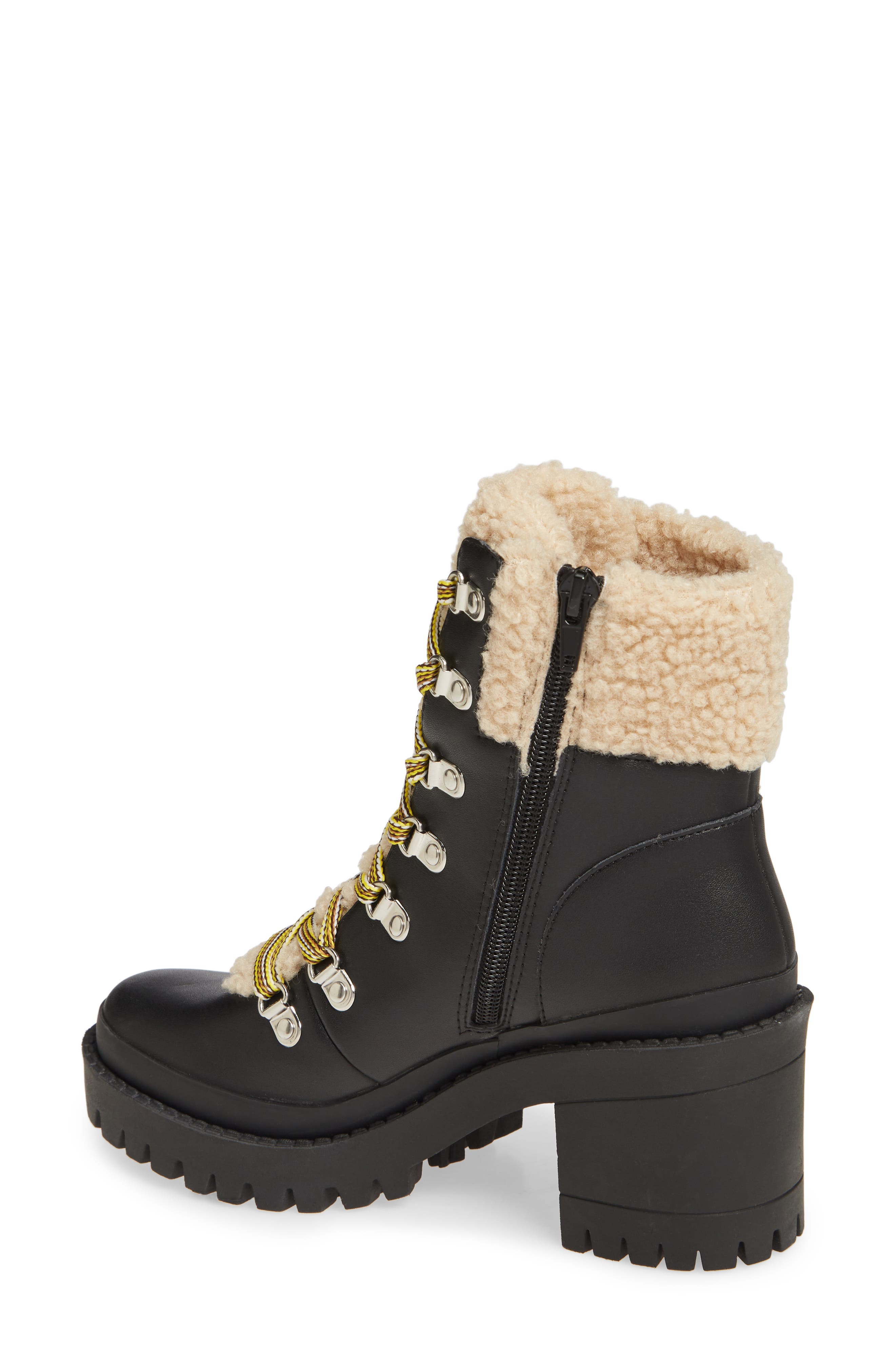 steve madden bitter faux shearling trim bootie