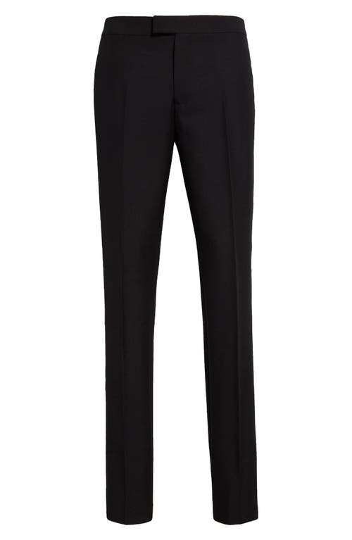 Shop Versace Pleated Wool & Mohair Dress Pants In Black