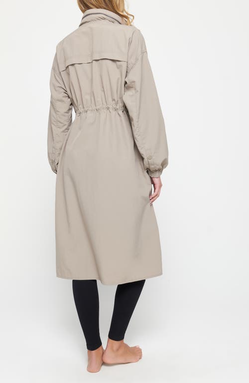 Shop Spiritual Gangster Natasha Full Zip Trench Coat In Taupe