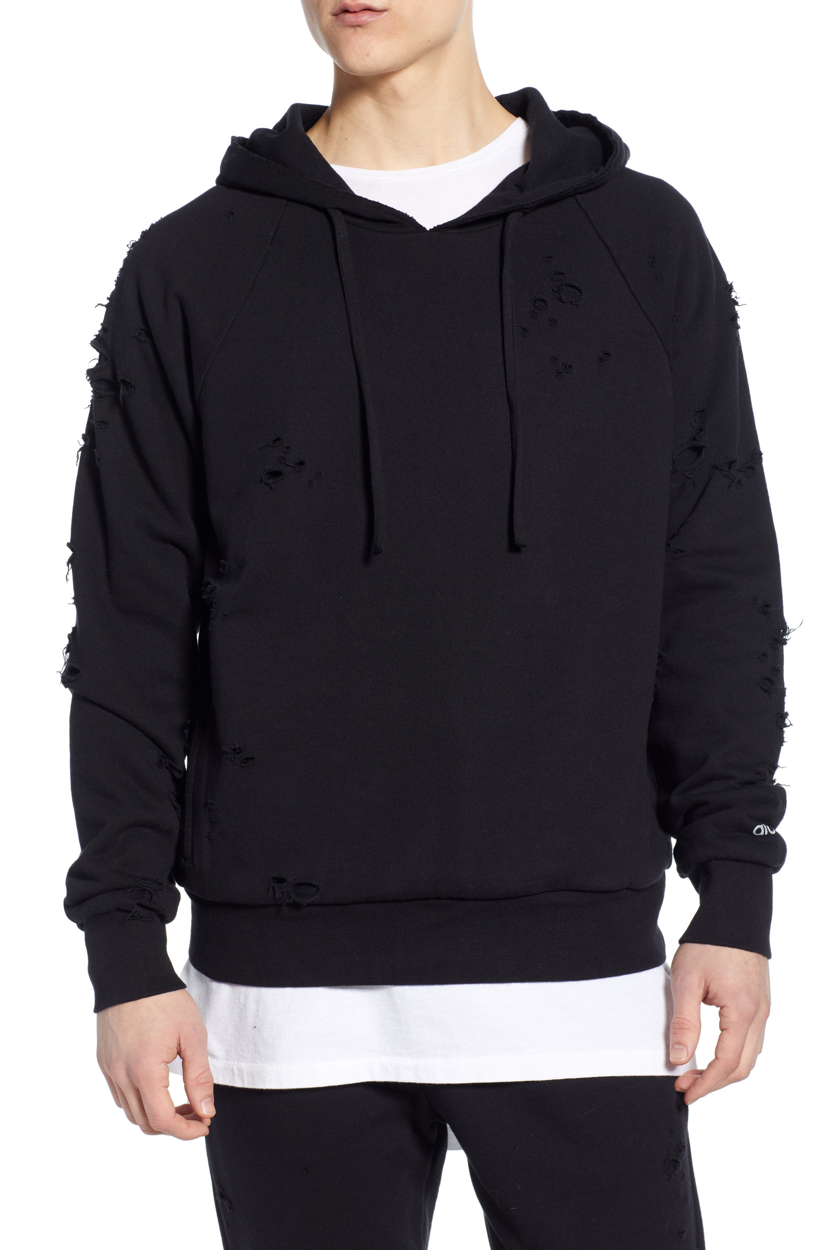 Alo Ripped Hooded Sweatshirt Nordstrom