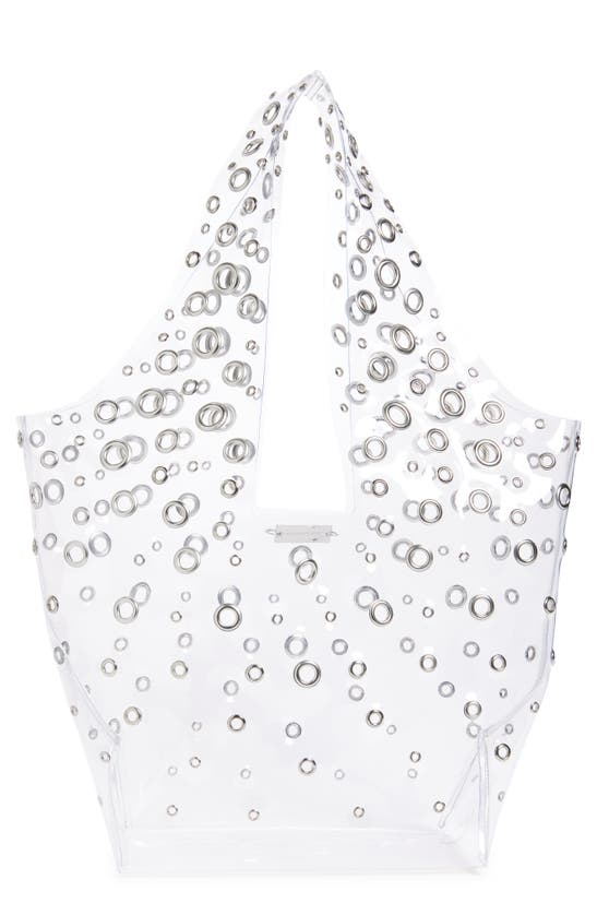 Paco Rabanne Mini Eyelet-embellished Pvc Tote In Neutrals