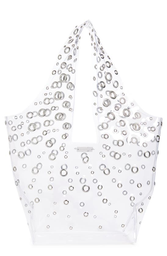 Rabanne Mini Eyelet-embellished Pvc Tote In Neutrals