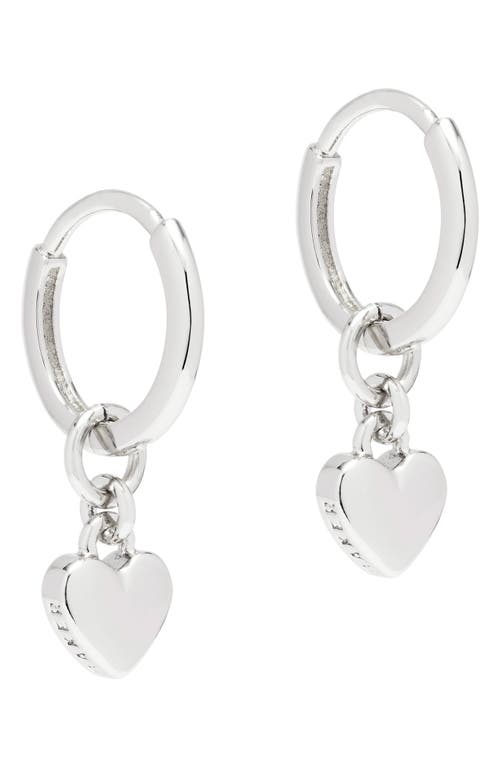 Ted Baker London Sweetheart Tiny Heart Huggie Drop Earrings in Silver Tone at Nordstrom