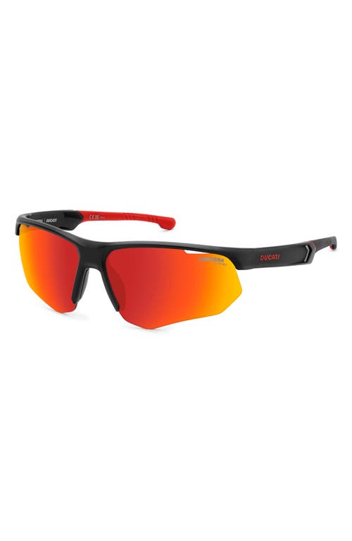 Carrera Eyewear X Ducati 69mm Carduc Rectangle Sunglasses In Matte Black/red